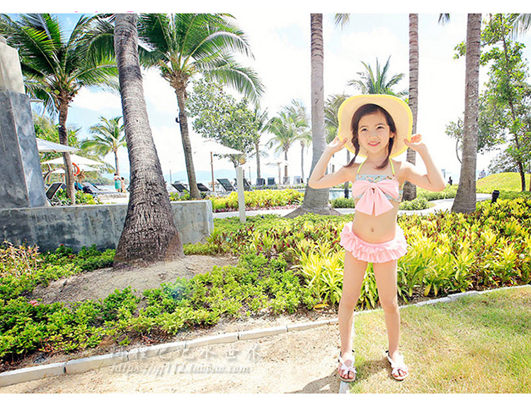 Đồ bơi trẻ em hoa Hàn Quốc cho bé gái đồ bơi nữ chia bikini ba mảnh - Bộ đồ bơi của Kid đồ bơi bé gái 10 tuổi