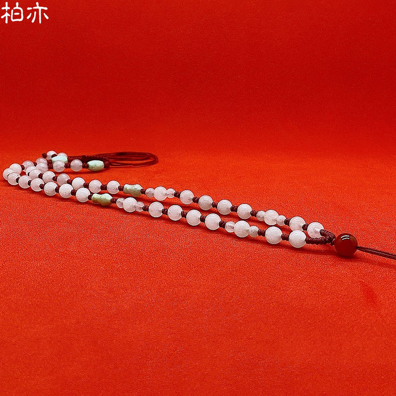 Bai Yi jewelry hand-woven adjustable drawstring natural Kunlun jade pendant lanyard necklace rope pure handmade pendant rope