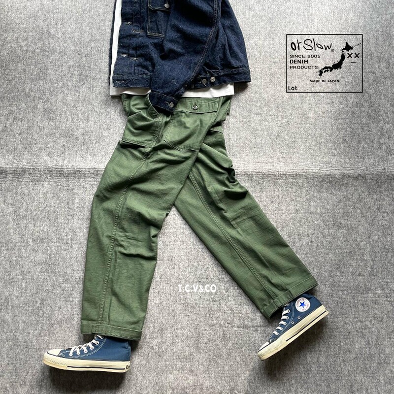 Officially Authorized Agent Japanese-Made Orslow Og107 Original Color Straight-Leg Military Pants Work Pants 5002