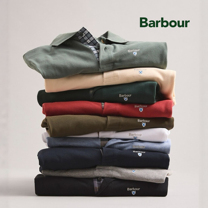 British Barbour Classic Business Casual Short-Sleeved Polo Shirt Pure Cotton Lapel Polo Sports T-Shirt for Men and Women