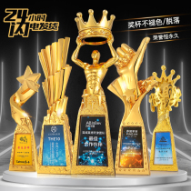 Resin trophy custom excellent staff honor award Crystal Sports Champion Medal custom creative company annual meeting