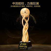 Crystal trophy customization company annual meeting creative group competition awards customized lettering enterprise metal Earth Medal