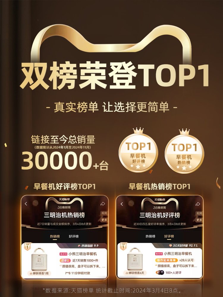 Bear Brand Hot-Press Sandwich Maker, Breakfast Machine, Household Waffle Maker, Fully Automatic Toaster, Multifunctional Toaster