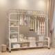 Extra Thick and Sturdy Simple Clothes Rack, Freestanding for Home Use in Bedroom or Balcony, Double Row Clothes Rod, Mobile Clothes Drying Rack