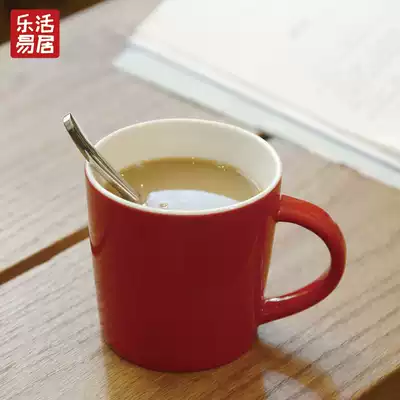 Personality custom Cup classic Red Mug coffee cup with spoon office Cup carved mug