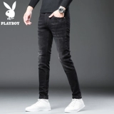 Playboy, трендовые черные джинсы, элитные повседневные брюки, осенние, в корейском стиле, облегающий крой