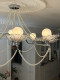 Elegant Nuo French-Style Living Room Chandelier, High-End Pearl Chandelier, 2025 New Designer Model, Living Room Main Light