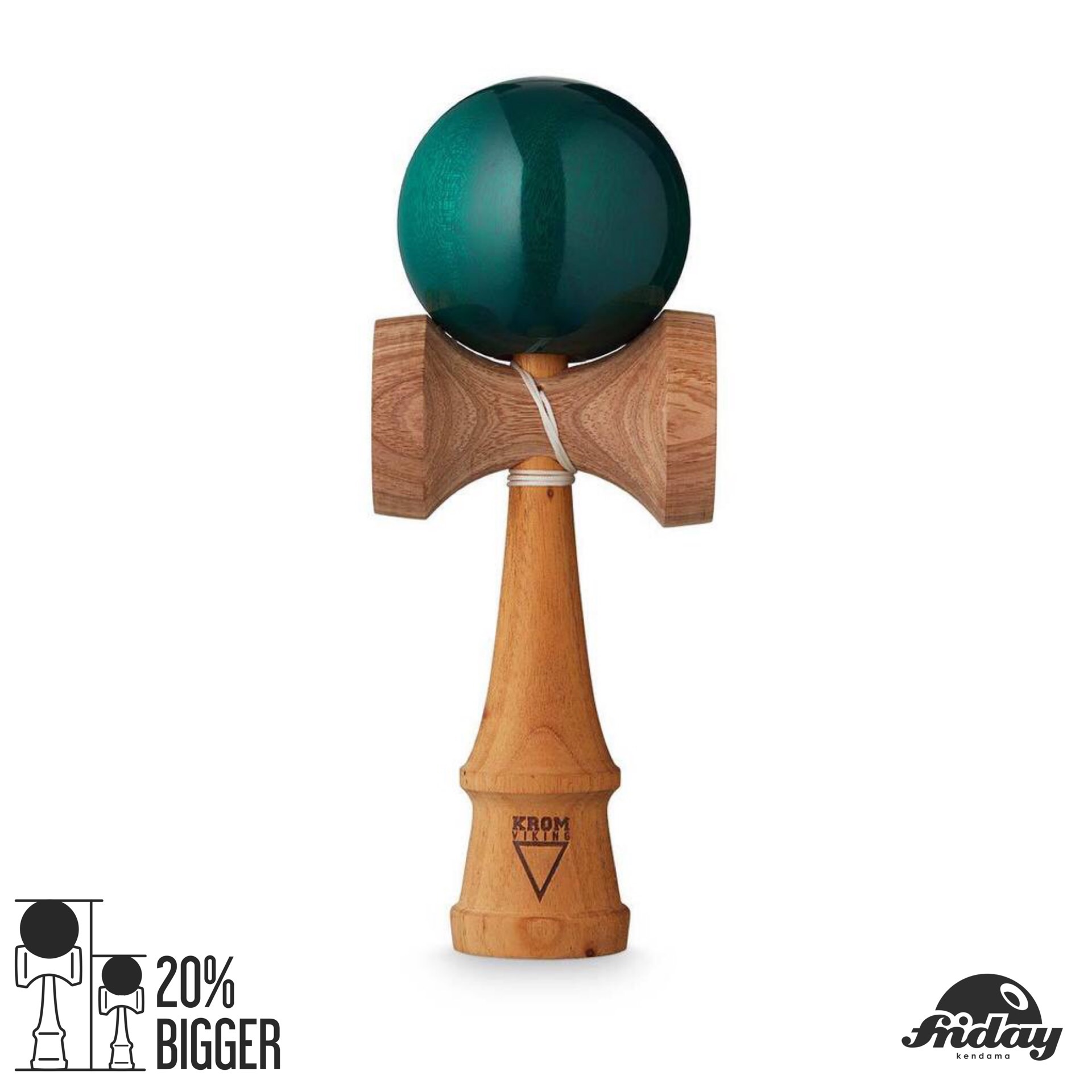 Danish KROM Vikings Large Amber Green Price Wood Peach Sword Ball Kendama