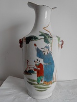 China Porcelain Genuine Products Hand Plotter Figure Vase Wenfang House Swing Piece Old Porcelain Bounty Vase Bag Old