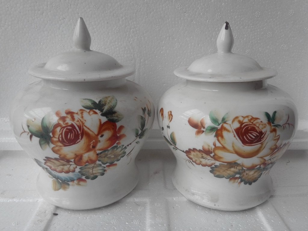 Five 60s hand painted rose big number General jar a pair of sugar jars old porcelain collection Ancient play miscellaneous fidelity