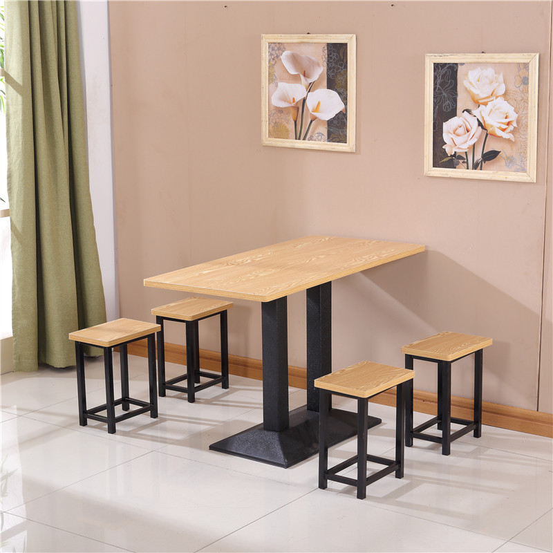 Bàn ăn hình chữ nhật đơn giản Đồ ăn nhanh Đồ ăn nhẹ Bàn ghế khách sạn Trà sữa Món tráng miệng Nhà hàng phương Tây Bàn ghế kết hợp Đặc biệt - Bàn bàn ghế học sinh