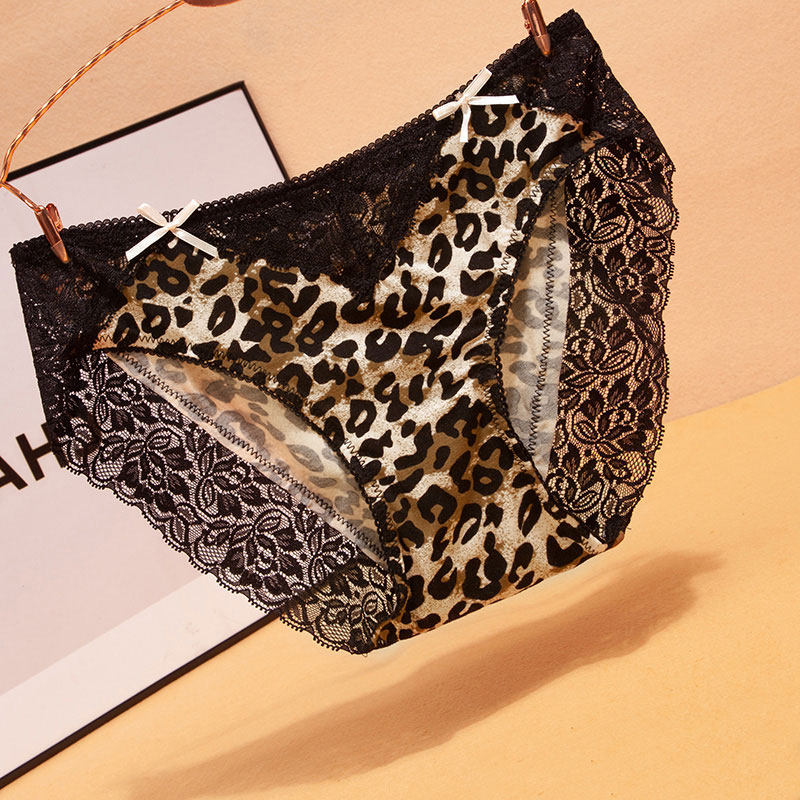 Tide brand BAO WEN panties women's 2022 new sexy lace edge mid-waist large size breathable modal women's briefs