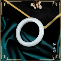 Yushifang Hetian Jade mutton White Jade Xinjiang Black Mountain material dress Loach back bracelet 56 57mm no bargaining