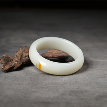 On the sale of the collection-level Yushifang Xinjiang Hetian Jade seed material chicken oil Huangqin plain face safety bracelet 60mm90 6G