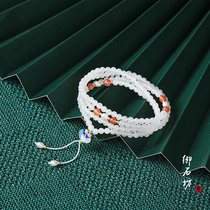 Membership] Yushifang Xinjiang Hetian Jade mutton White Jade 4 5mm enniugou millet bead necklace bracelet