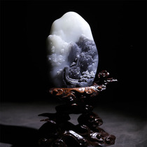 Yushifang and Tian jade carved Xinjiang blue and white seeds natural clear water skin good Rivers and Mountains Great Wall ornaments