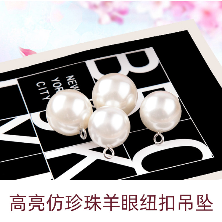 abs imitation pearl sheep eye button button round ladies chiffon shirt shirt cardigan big clothes wild decoration