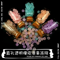 8mm transparent straight hole rubber paint jelly beads handmade DIY beads material candy color bag woven fabric