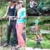Nam sói trekking cực tuyết ngoài trời mía bốn phần leo núi kính thiên văn gậy gậy ngoài trời cung cấp ánh sáng trekking cực - Gậy / gậy