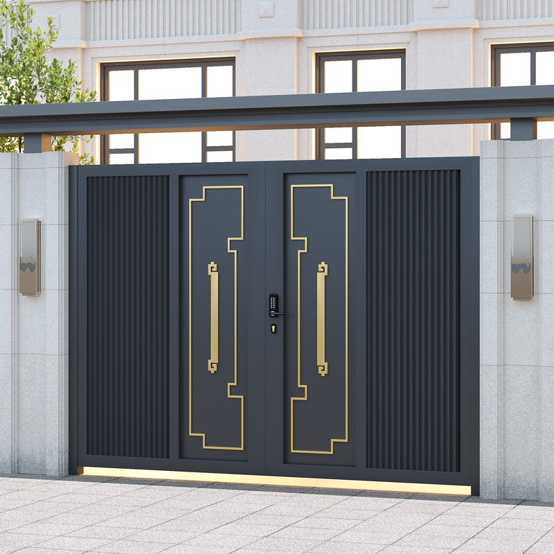 Aluminum Art Garden Gate, Finely Carved Main Gate, Garden Entrance Gate, Rural Self-Built House Yard Gate, Single/Double Opening Wrought Iron Villa Gate