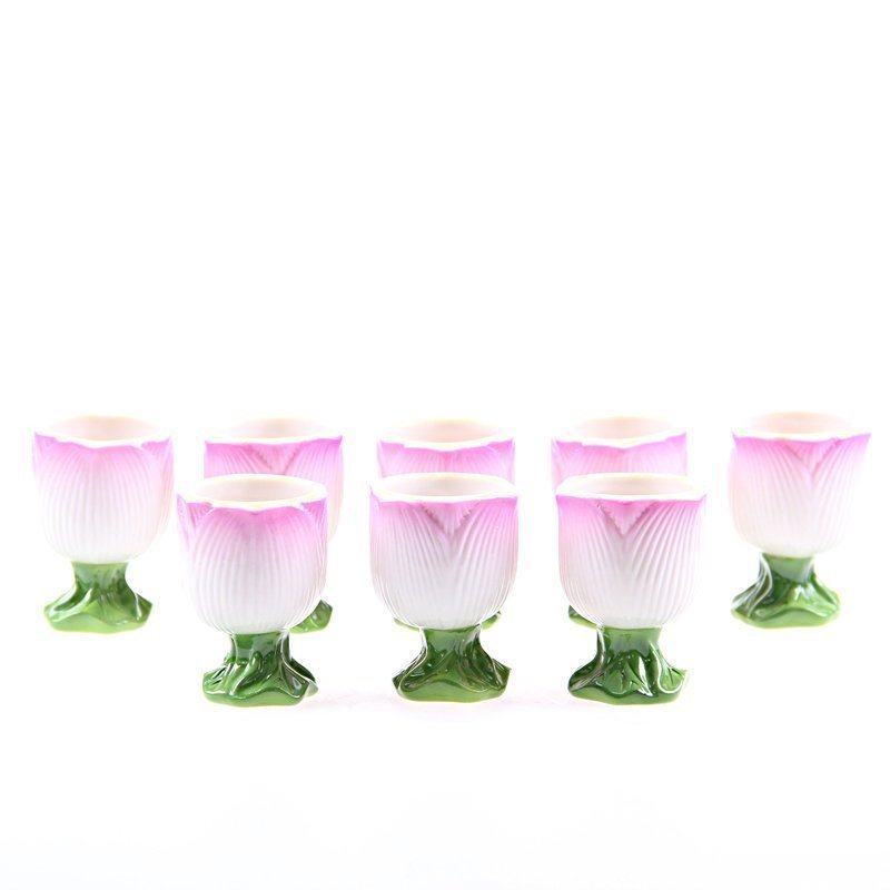 Fanqu Lotus Cup for Buddha Holy Water Cup Ceramics for Cup Water Purification Cup Buddhist tools wholesale 8 sets