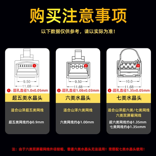 Кристаллическая головка Yamazawa более 5 5 типов, Super Six 6 Gap Shiteling Swield Swield Cable Blug, домашняя сеть -хрустальная головка