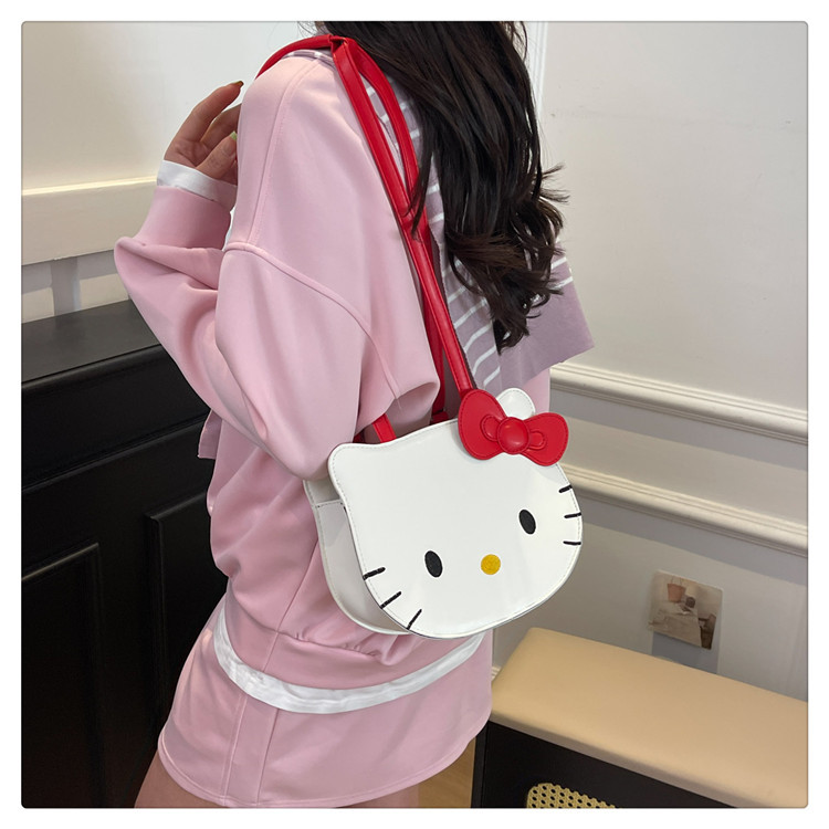 Hello kitty, милый рюкзак, сумка через плечо, портативный мультяшный картхолдер, сумка на одно плечо 荔了个谱 