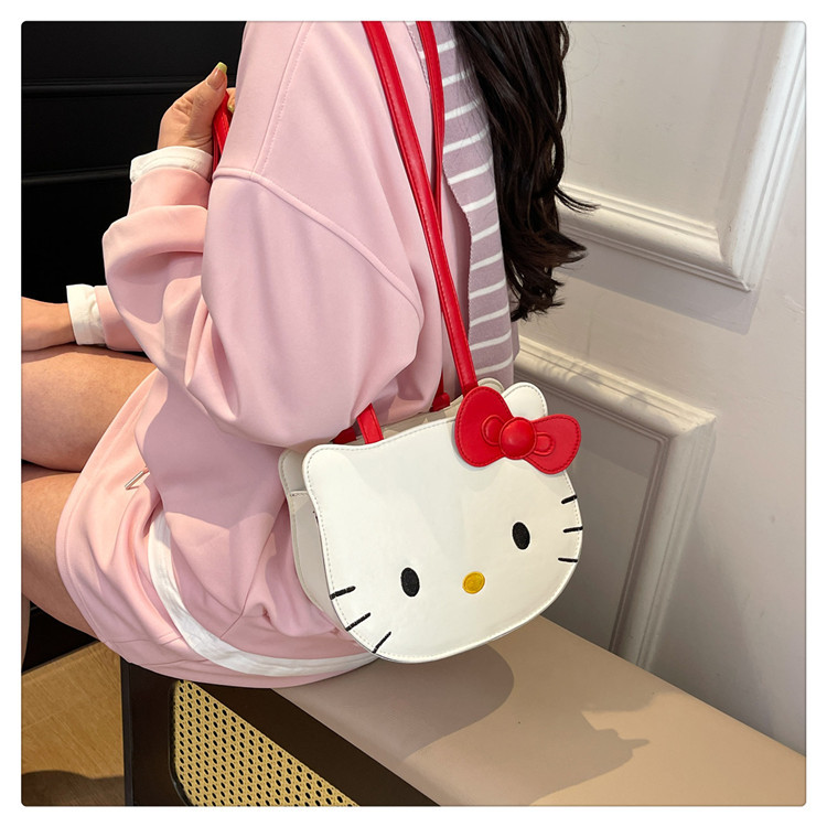 Hello kitty, милый рюкзак, сумка через плечо, портативный мультяшный картхолдер, сумка на одно плечо 荔了个谱 