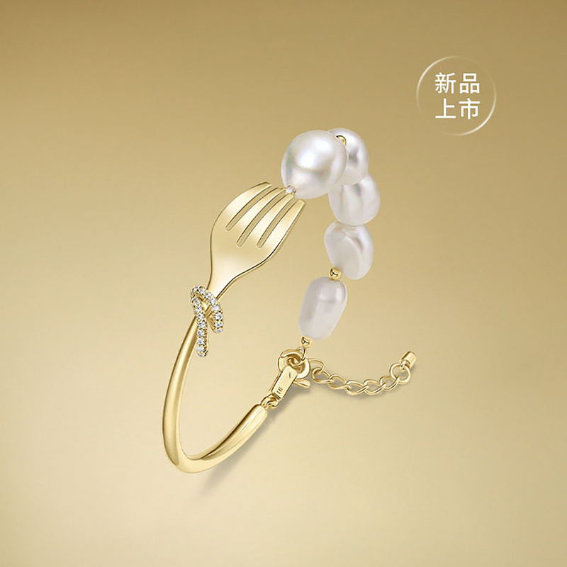 Tableware Pearl Bracelet for Women, Versatile Jewelry, Baroque Pearl Bracelet, Natural Freshwater Pearl Bracelet, Birthday Gift
