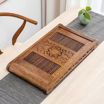 Chicken wingwood tea tray kung fu tea set set tea tray simple household tea table water storage and drainage drawer tray