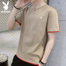 Playboy short-sleeved t-shirt mens summer fashion brand trend 2021 new t-shirt loose clothes half-sleeve boys