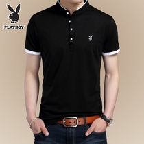 Playboy t-shirt mens summer thin T-shirt Korean version of the tide slim-fit half-sleeve base short-sleeved mens top clothes