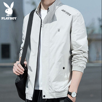 Playboy jacket mens spring and autumn Korean version of the trend Joker handsome casual clothes autumn jacket mens clothing