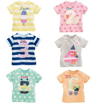 (2 pieces) Summer dress European and American girls Digital cotton embroidered childrens clothing children boys and children short sleeve t-shirt