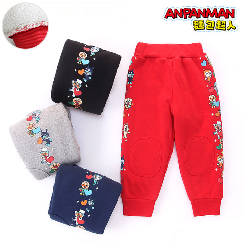 Bread Superman 2022 New Winter Children Plus Suede Pants Children Dress Children Long Pants Warm And Thickened Baby Cotton Pants