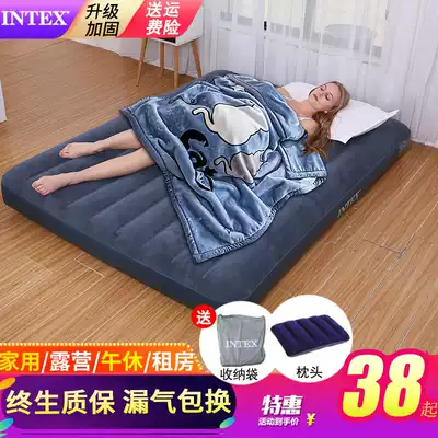 INTEX inflatable bed mat Household double single thickened air cushion bed Lunch break inflatable bed Portable camping air cushion bed mat