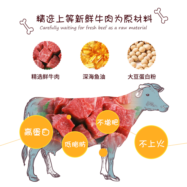 Lilang Dog Đồ Ăn Nhẹ Hạt Bò Bullfighting Teddy Tha Mồi Vàng Chó Pet Dog Đào Tạo Đồ Ăn Nhẹ 200 gam hạt smartheart
