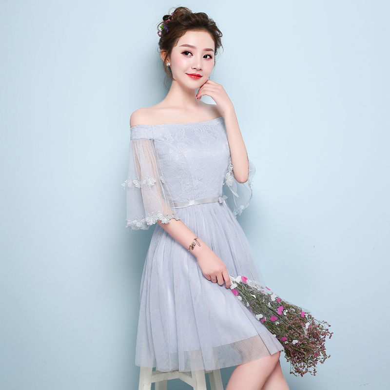 2019 Bridesmaids ngắn hiển thị mỏng phù dâu sydd váy tốt nghiệp hiển thị nhỏ váy mật ong chị váy cô gái