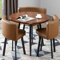 Light luxury postmodern minimalist small apartment negotiation reception negotiation dining table and chairs coffee milk tea shop 1 table and 3 chairs combination circle