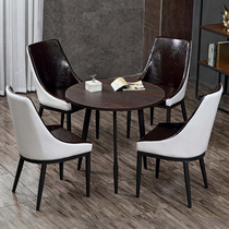 Light luxury negotiation reception table and chairs simple combination milk tea shop reception office leisure small round negotiation Nordic dining table