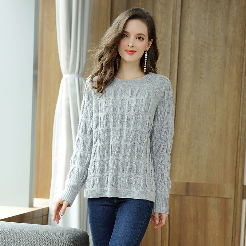Inner Mongolia pure cashmere sweater thickens warm fashion personality needle knitted sweater E191