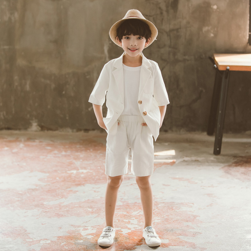 5 trai 6 Summer Suit 7 Little Boy 8 Mặc 9 Trung Boy 10 Handsome 11-Year-Old Summer Quần áo 12 năm 4 Tide.