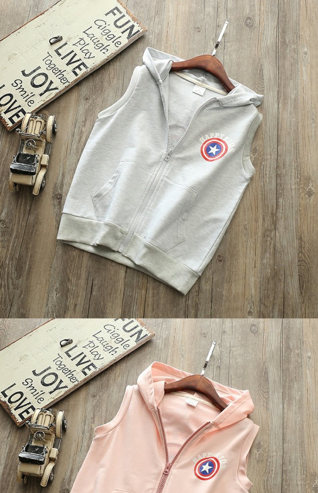 Áo vest nam mùa xuân và mùa thu 2018 mới cho trẻ em Hàn Quốc áo cotton vai mỏng quần áo trẻ em cô gái zip vest áo thun trẻ em