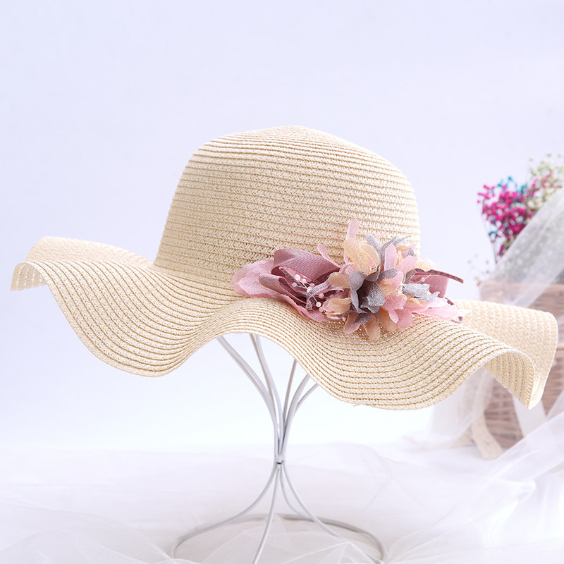 Straw Hat Women Summer Xiaoxin Beach Cap Anti-UV Out Outside Shade Cap Foldable Cap