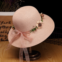 Sun hat female summer sun protection foldable outdoor beach hat big eaves anti ultraviolet Garland Straw Hat sun hat