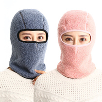 Outdoor plus velvet hat winter electric car hat female windproof thickened cold hat male warm pullover mask face mask
