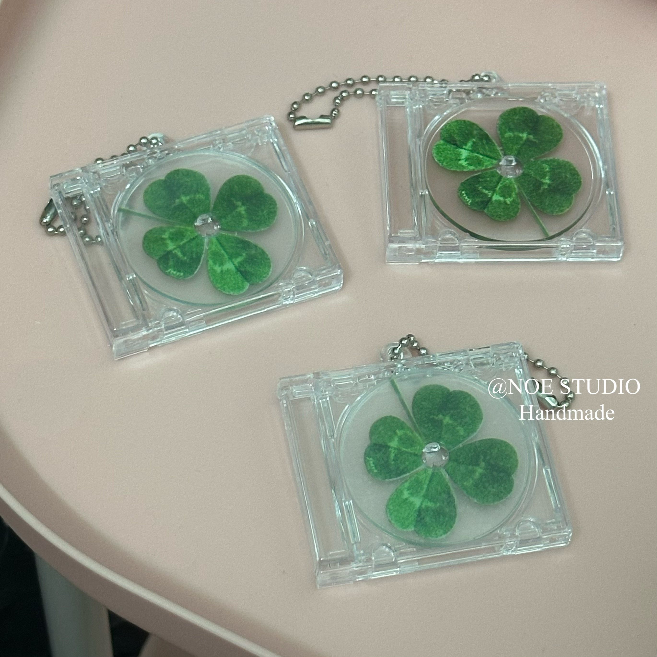 Korean ins lucky pendant ancient four-leaf clover cd new luck