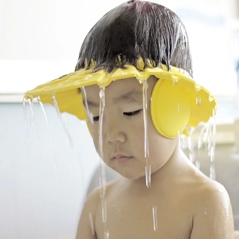 Children's ear protection shampoo cap adjustable baby waterproof shower cap baby bath shampoo cap four seasons universal