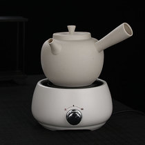 Ceramic side handle cooking teapot White mud pottery pot Tea stove Electric pottery stove set Puer tea White tea burning tea kettle kettle