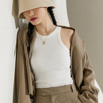 White Harness Vest Woman Design Sensation Little Crowdlingerie Summer Mid-Knit Bottom Inner Hitch Outside Wearing Anti-Walking Light